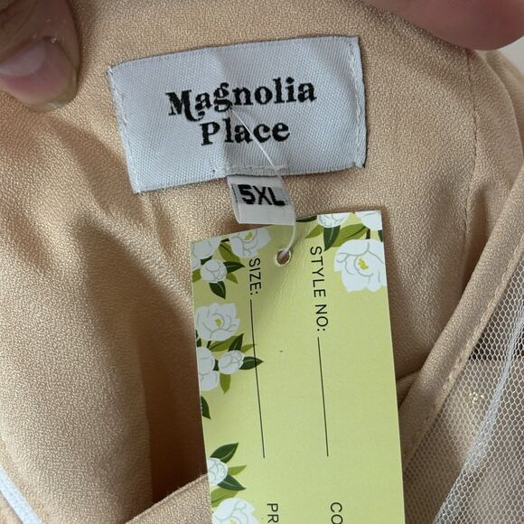 Unique Vintage Peach Midi Dress - Picture 8 of 10